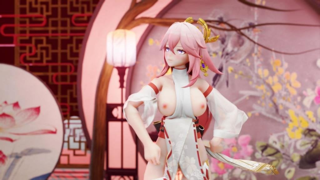 [BL28] 八重神子宵宫爆乳同人，骚穴被狂干到失禁